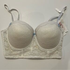NWT Jessica Simpson Bridal Longline Balconette Bra 38C removable straps padded